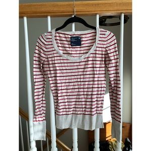 SOLD Red and white striped long sleeve shirt